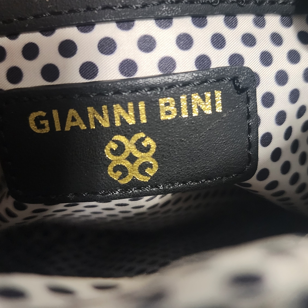 Gianni Bini Elegant Black Mini Bag with White Trim - Picture 5 of 5